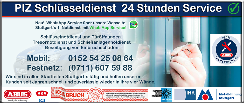 Schlüsseldienst Stuttgart Aufsperrdienst Türöffnung WhatsApp